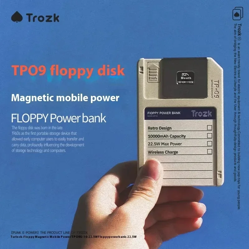 Trozk قوة البنك قرص مرن قوة متنقلة مغناطيسية 10000 Mah توريد كنز شحن محمول مع تخزين هدية متعددة الوظائف
