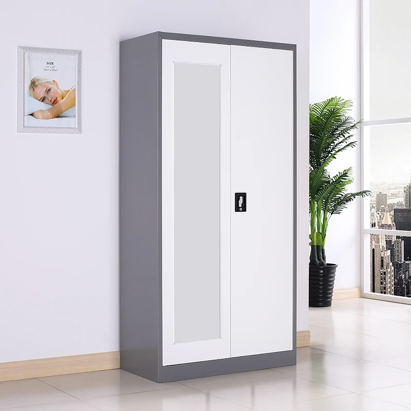متعددة الوظائف الصلب أو الحديد ألميرا خزانة تصاميم باب مزدوج خزانة معدنية أثاث غرفة نوم خزانة الصلب #4