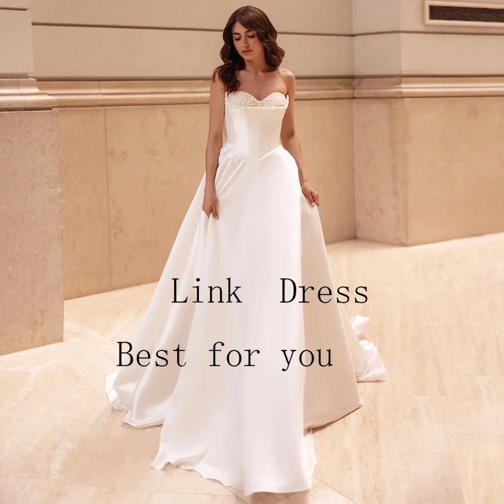 Elegant Mermaid Wedding Dresses for Ladies Elegant Strapless Bridal Gowns with Beading Exquisite Sleeveless Vestidos De Novia