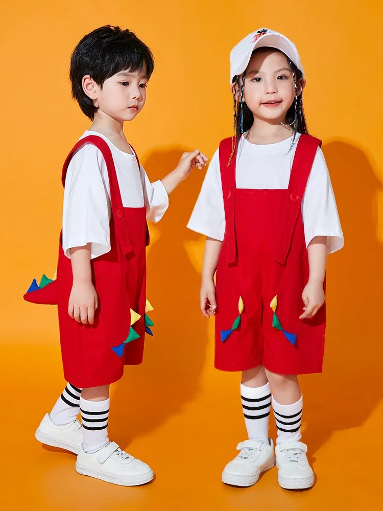 子供、夏の服、かわいいビブパンツ、ぴったりの動物、幼稚園、学生のための集中型ダンスパフォーマンス衣装