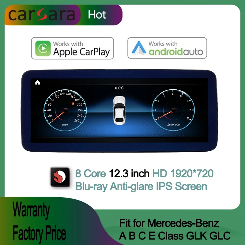 

12,3 дюймовый экран GLA CLA A CarPlay Android W176 W117 X156 A250 A180 для Mercedes-Benz A G Class 13-18, DVD, мультимедийный плеер