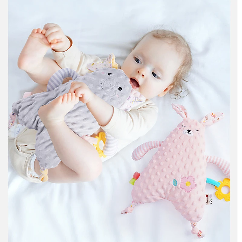 Baby Sleeping Comfort Soothing Plush Grip Toy 0-1Newborn Cartoon Animals Pacifying Towel Doll Holding Puppet EarlyEducation Toy