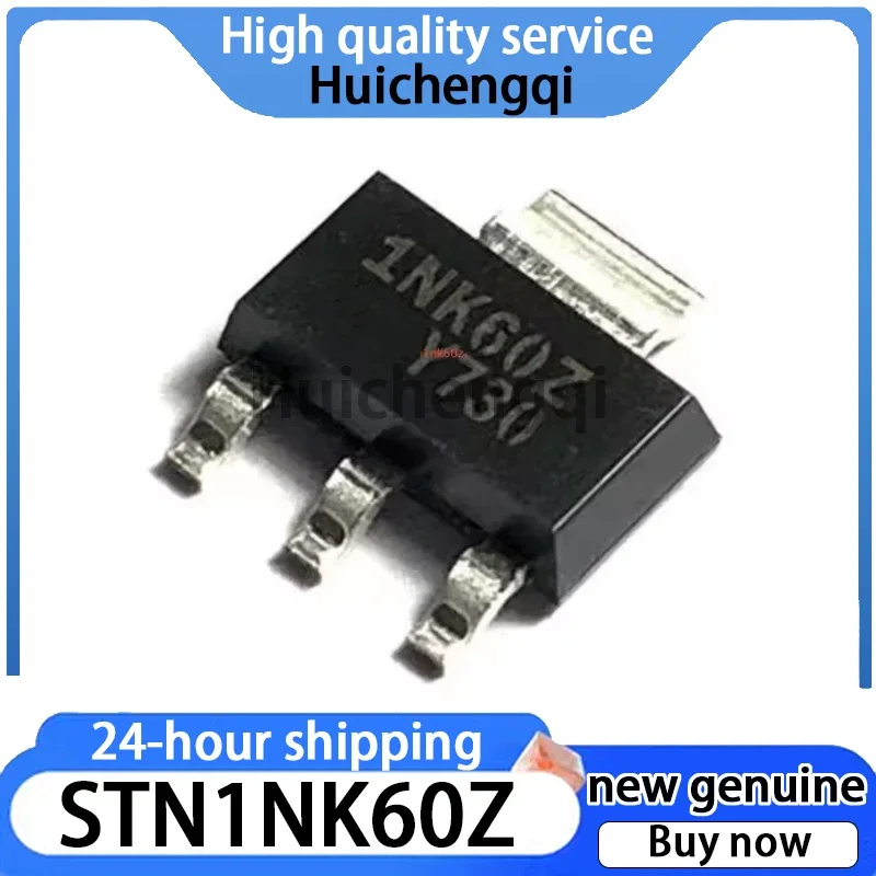 5PCS STN1NK60Z New 1NK60Z SMT SOT223 Field-effect MOSFET 0.3A 600V Transistor Original