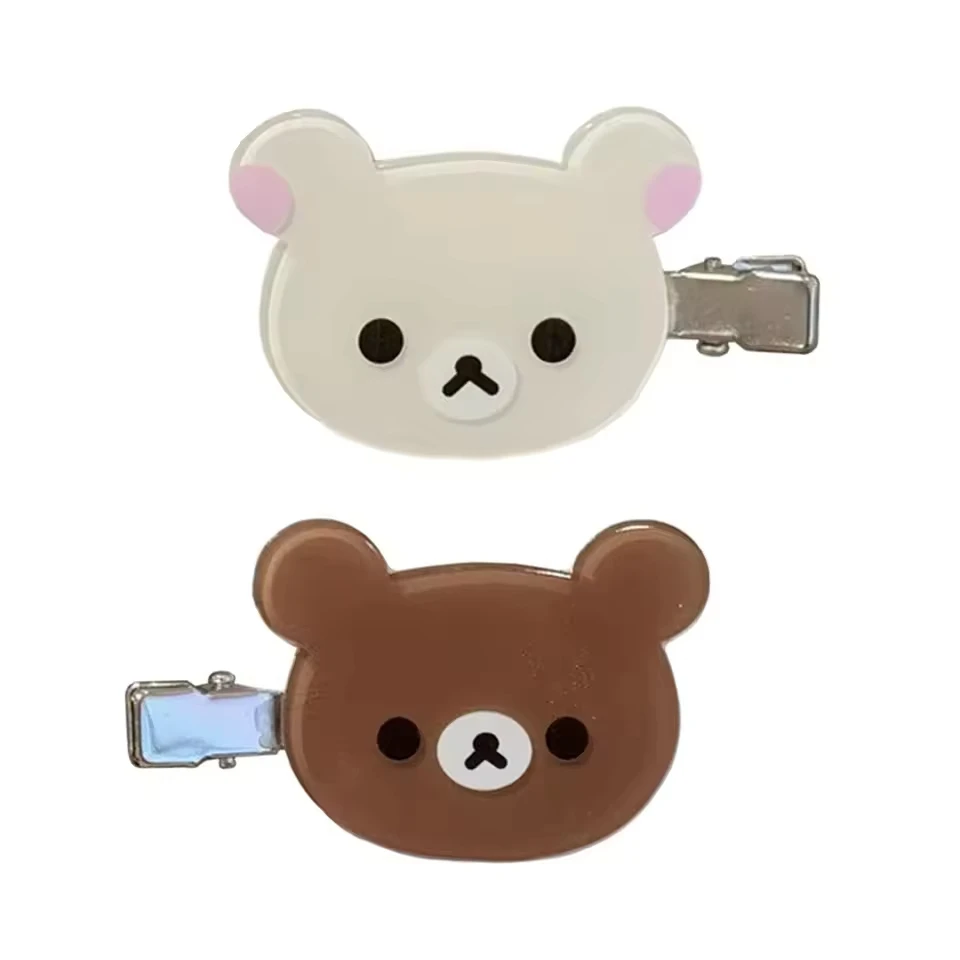 Entzückende Cartoon-Haarnadel für Mädchen, zum Entspannen, Bär, Entenschnabel-Clip, Rilakkuma, vielseitiger Student-Haarschmuck, Schmuck – Detail 1