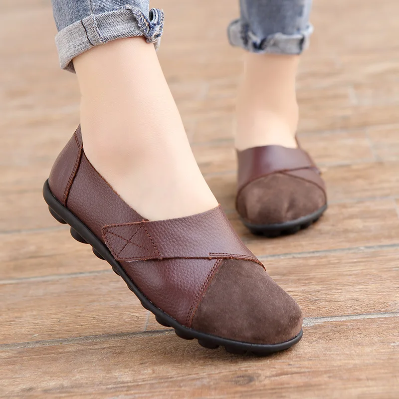 ENJOYOU 35-46plus Sizewomen's Casual Shoes Women's Flats Ladieswear Shoes Low-top Plaid Velcro Beanie Shoes Women's Loafers