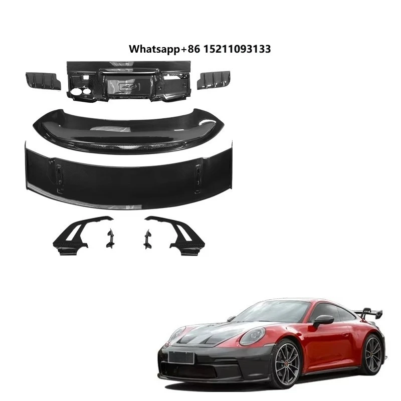 GT3 4.0 Logo Dry Carbon Fiber Rear Wind Spoiler For 911 992 Car Exterior Upgrade Accessories