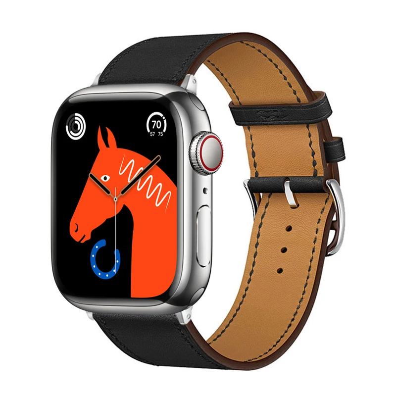 Leather Band For Apple Watch Strap 45mm 45mm 40mm 41mm 38mm 42 Single Tour Bracelet Correa iWatch Series 3 6 SE 7 8 9 ultra 49mm