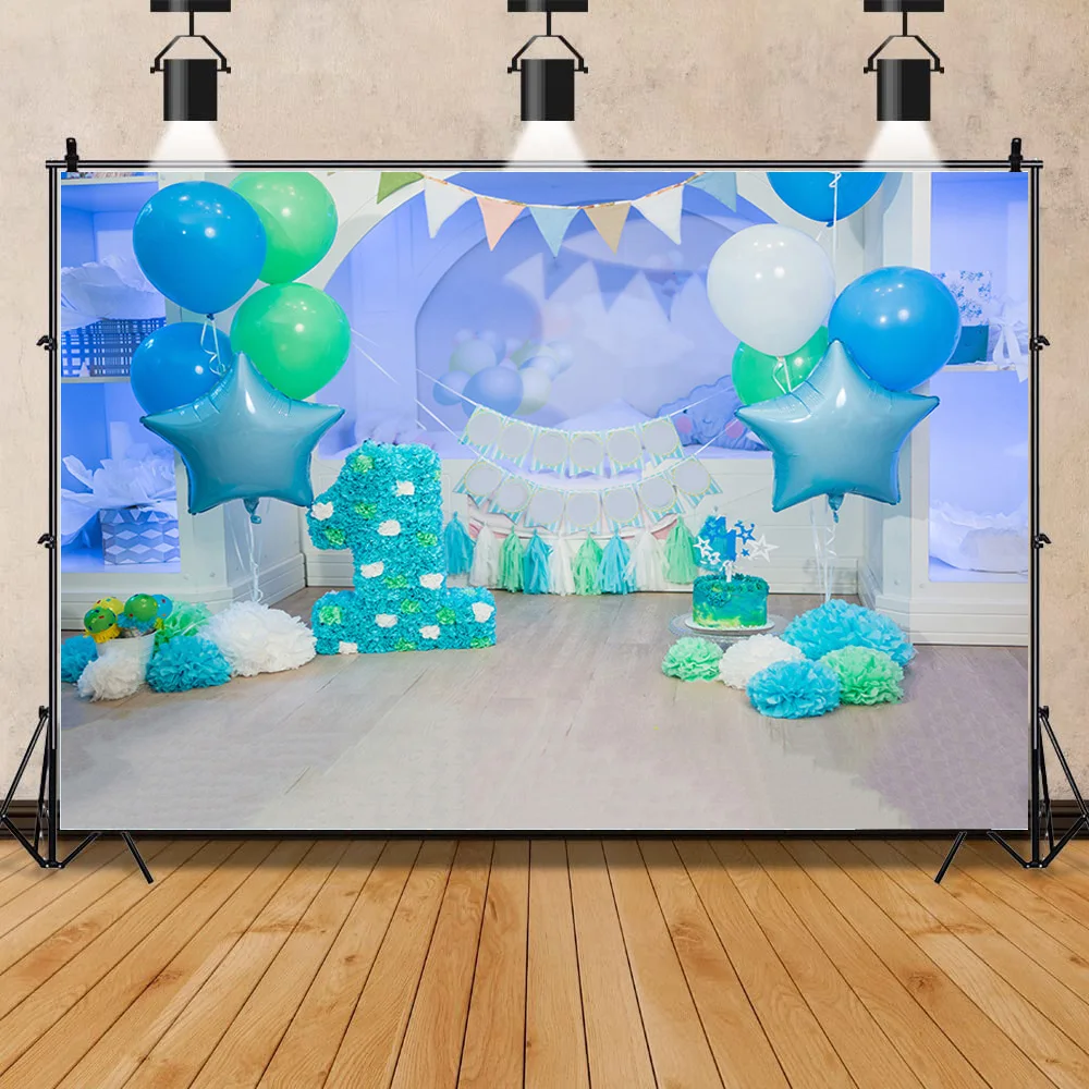 ZHISUXI Newborn Baby Birthday Background First Birthday Party Balloon Flower  Portrait Backdrop Photography Photo Studio  LGH-06
