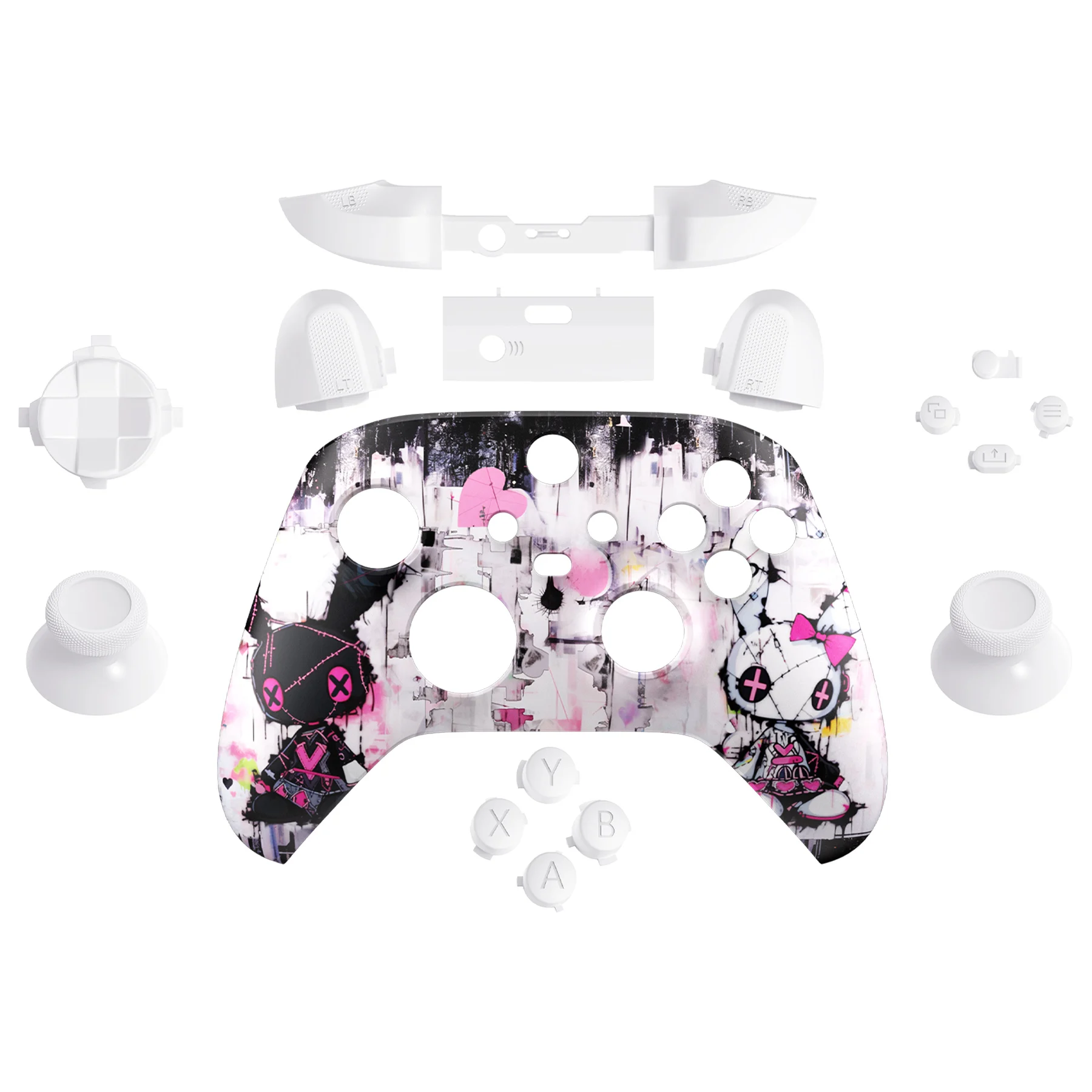 

eXtremeRate Replacement Housing Shell Case for Xbox Series X/S (Xbox Core) Controller - Sakura Pink & White Lovely Punky Bunny