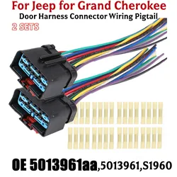 2Pcs For Jeep Door Harness Connector Wiring Pigtail Grand Cherokee WJ Wrangler 5013961AA For Cherokee 2004 Laredo Sport Utility