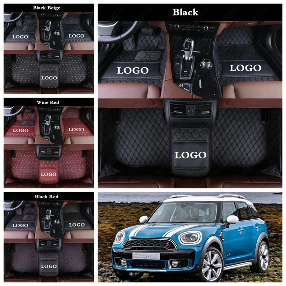 

Custom Car Floor Mats for MINI R50 R52 R53 R56 R57 R58 F55 F56 F57 Countryman R60 F60 ONE Leather All Weather Auto Carpet Cover