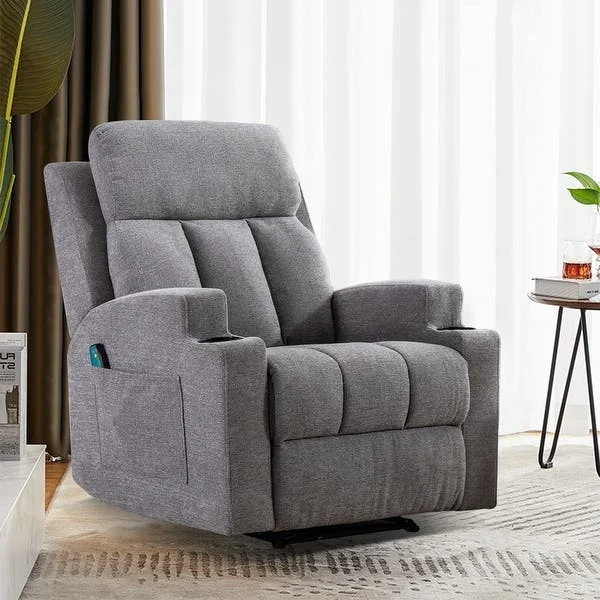 CY Modern Living Room Electric Massage Lift Recliner Sofa With Synthetic Leather Remote Control Extendable Feature Single Seat