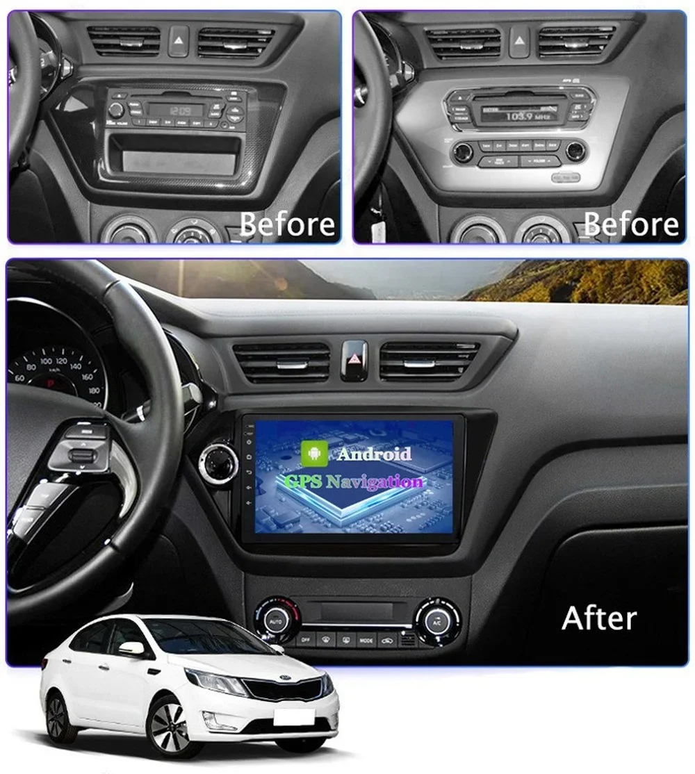 4G+64G Android 11 Auto Radio Stereo For KIA RIO2 K2 2010-2015 Car GPS Navigation With Wifi 4G AHD DSP BT CARPLAY