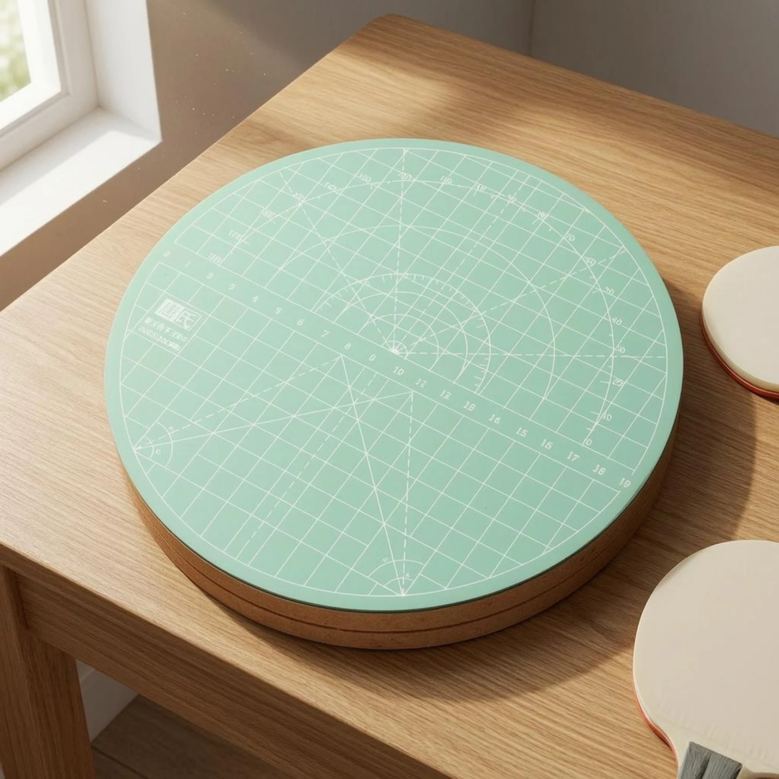 Table Tennis Pressing Pad Measuring Grid Racket Pressing Board Rotating Table Tennis Board Guide Markings