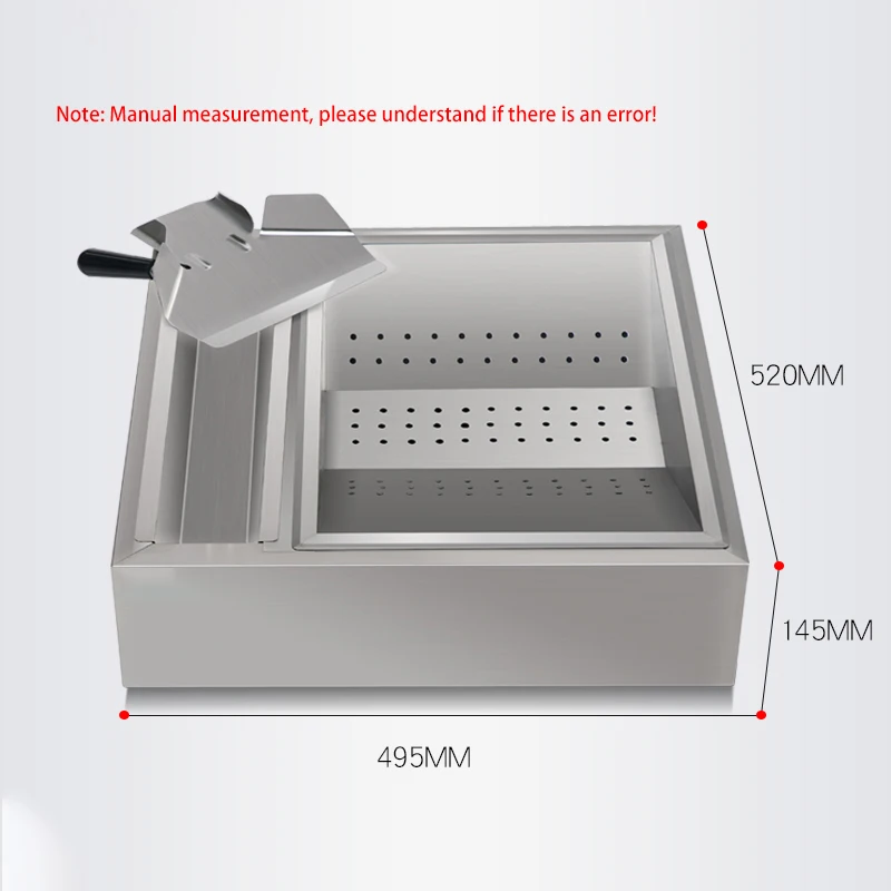 フライドポテト操作テーブル,オイルコントロールタンク,バーガーショップ機器,ステンレス鋼,磁気なしの商用ワークステーション