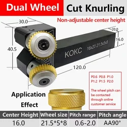Stuka Cut Knurling Non-adjustable center height 16*20mm Dual Wheel Tools For CNC Lathe feeding 30°Diamond 45°Square