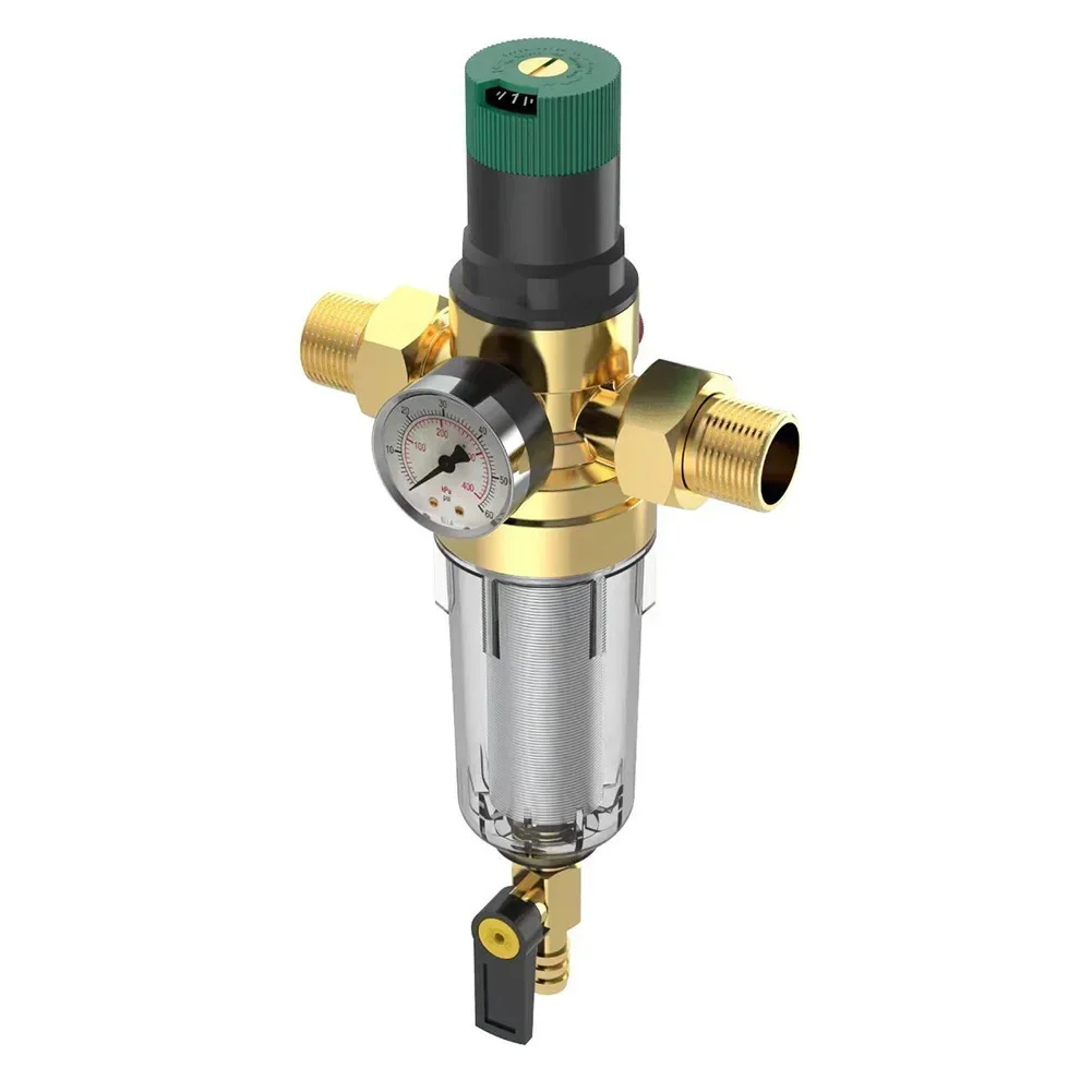 Water Pressure Regulator With Backwash Filter And Pressure Gauge DN15 DN20 DN25 Reusable Water Pressure Regulator Pressure Part