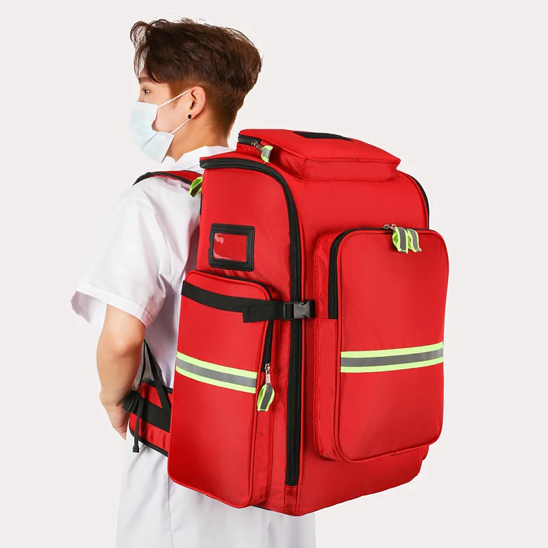 Empty Emergency First Aid Kit Backpack First Responder Trauma Bag Medical Supplies Case for Disaster Relief Field Trips Camping