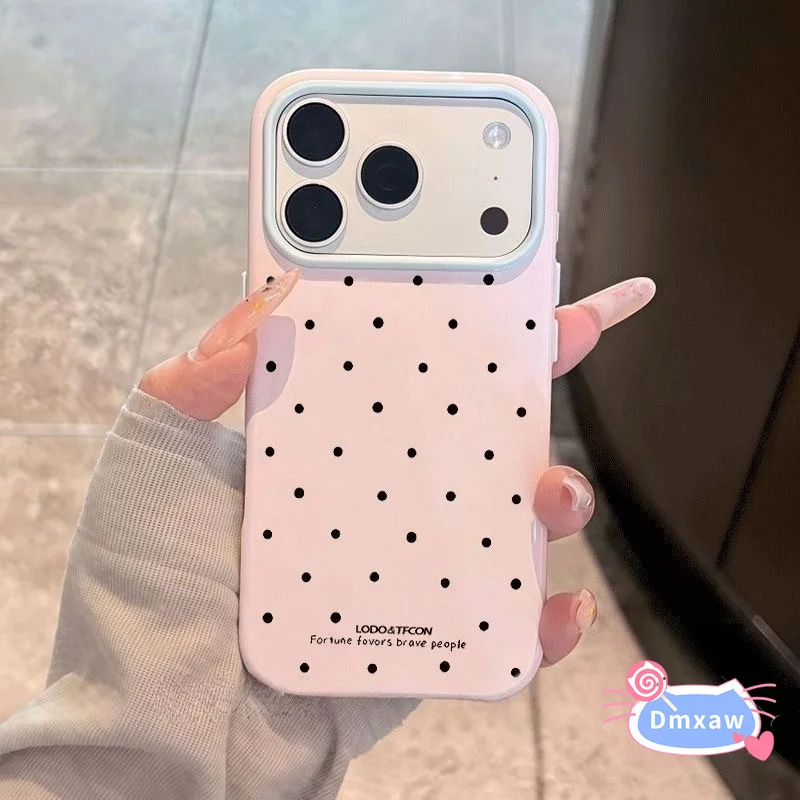 Cute Black Polka Dot Phone Case For Samsung Galaxy A18 A17 F17 M17E A16 A15 A14 M14 A13 M13 M12 F12 A11 A21S A20S Casing
