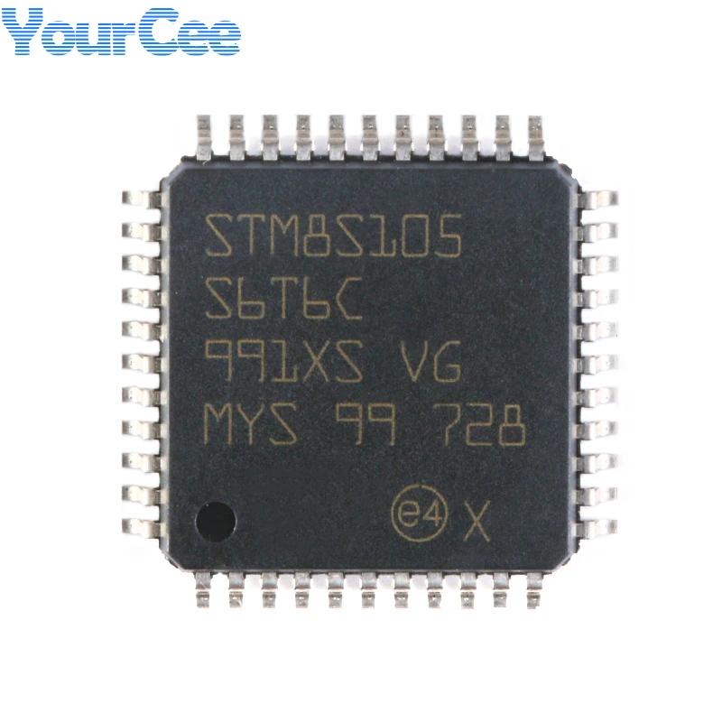 5pcs/1pc STM8S105S6T6C LQFP-44 16MHz 32KB Flash Memory 8-bit Microcontroller MCU Micro Controller EEPROM 1KB RAM 2KB IC Chip