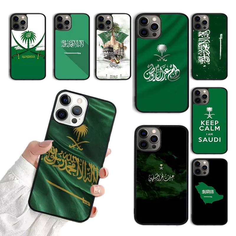 المملكة العربية السعودية العلم قضية الهاتف آيفون 17 الهواء 15 16 13 14 برو ماكس 11 12 14 برو ماكس زائد 13 12 غطاء كوكه Fundas #1