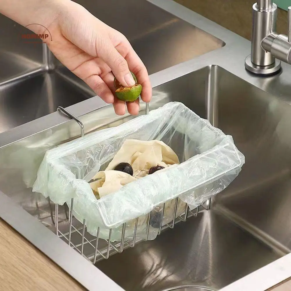 

Hanging Sink Drain Basket with Hanger 304 Stainless Steel Kitchen Sponge Holder Strainer Rustproof Sink Drainer Rack
