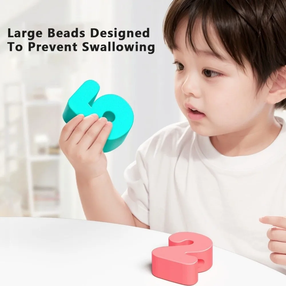 ​ カラフルなモンテッソーリ紐ビーズおもちゃ ​   さまざまなテーマ ​ 積み木 ​ ​ 早期教育糸通しおもちゃ ​   レーシングビーズデザイン ​