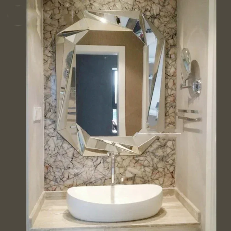 Mirror With Light Wall Art Round Handle Aesthetic Mirrors Dressing Circular Room Design Vintage Home Decor House Decoration Big