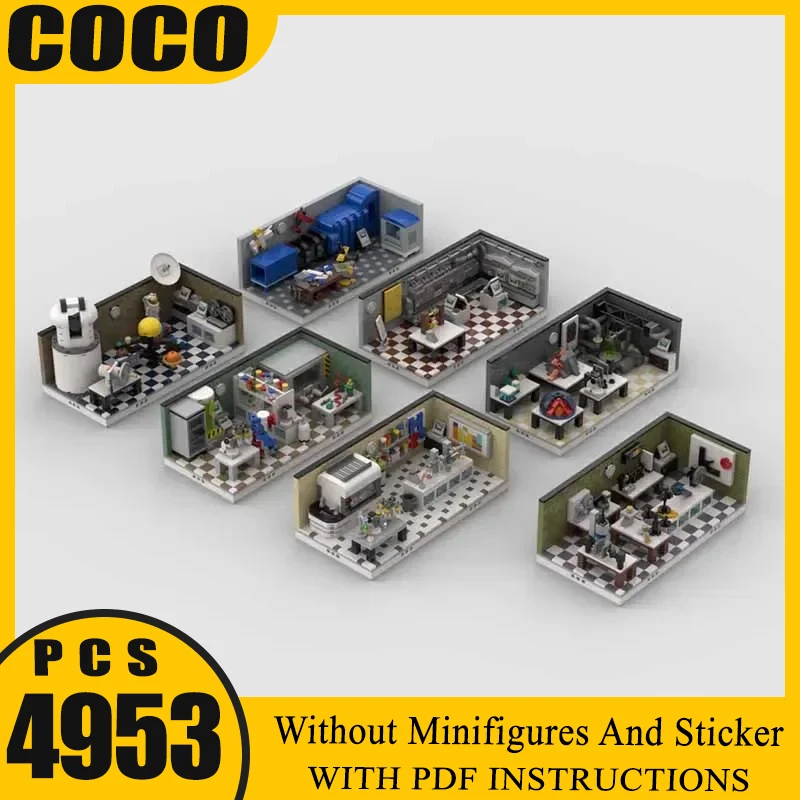 

Laboratory Scene Model Moc Building Bricks Science Lab Set Pack Technology Modular Blocks Gifts Christmas Toys DIY Sets Assembly
