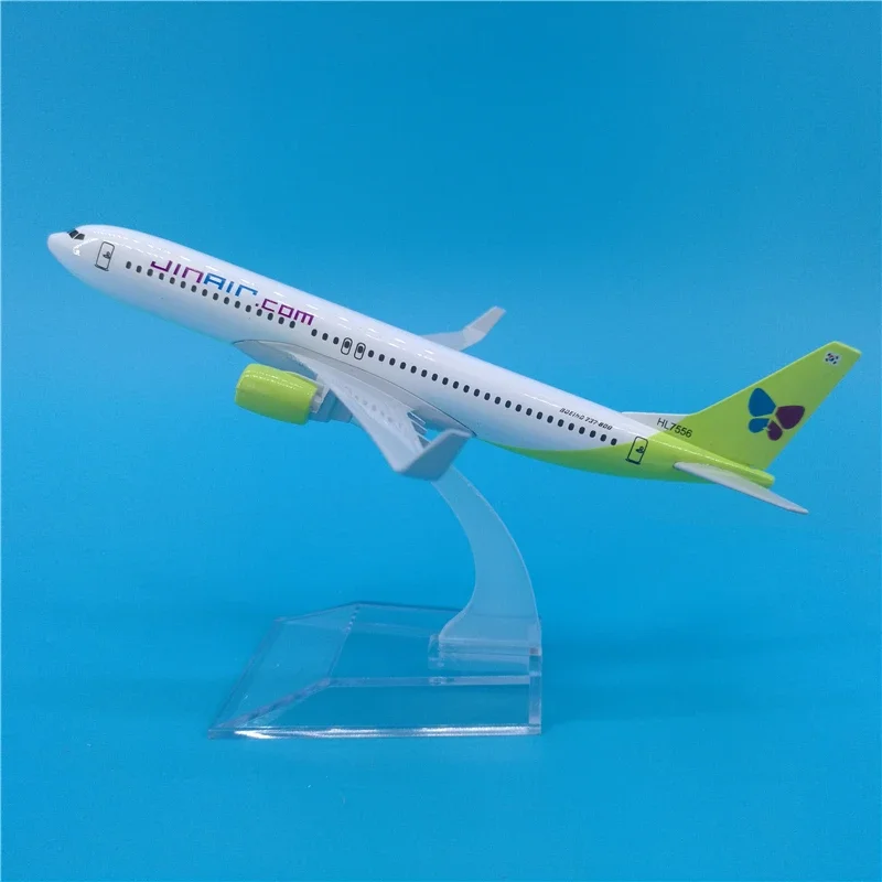 1/400 scale 16CM  B737 Jin Air airlines airplane aviation model toys aircraft diecast plastic alloy plane gifts for kids