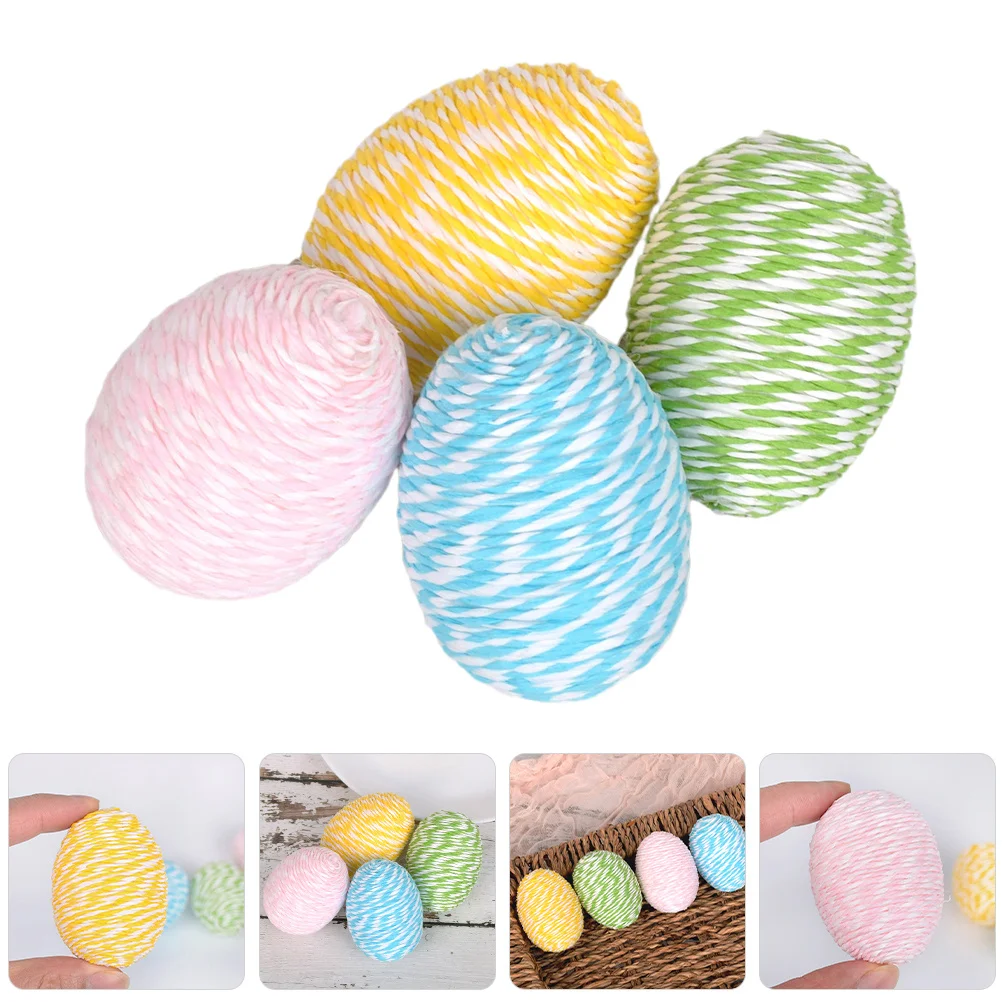 

4Pcs Easter Foam Egg Ornaments Colorful Festival Home Decor DIY Craft Supplies Foam Egg Ornaments Festival Scene Decor