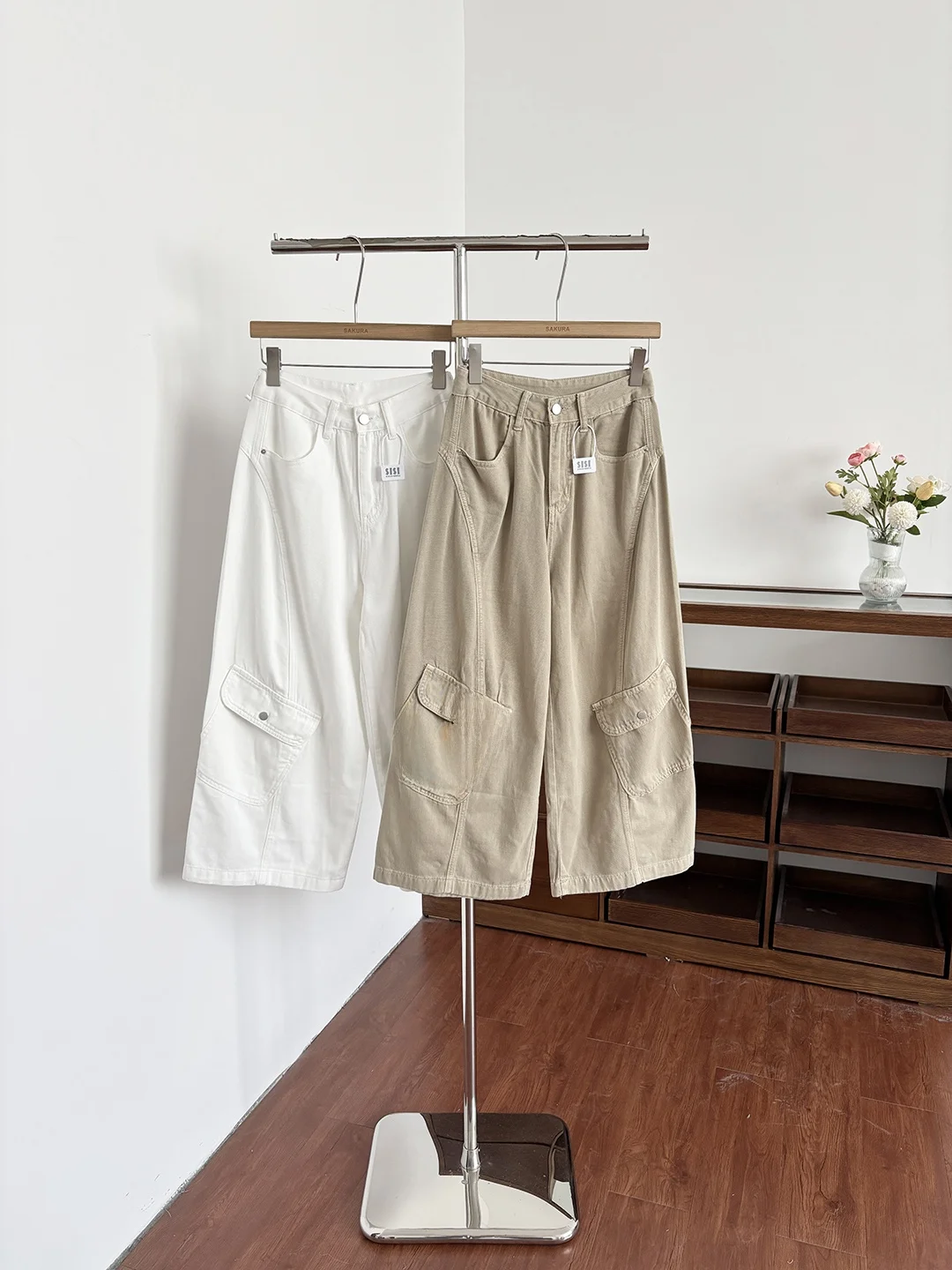 

Summer 2026 High Waist Loose Wide Leg Denim Pants Women's Loose Fit Vintage American Design Multi-Pocket Jeans