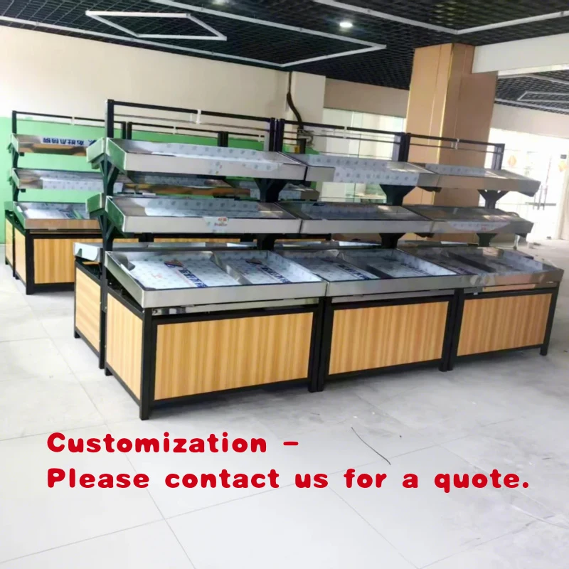 custom.Stainless Steel Heavy Duty Multi-Layer Polished Surface Produce Shelves Supermarket Fruit Vegetable Display Commerc