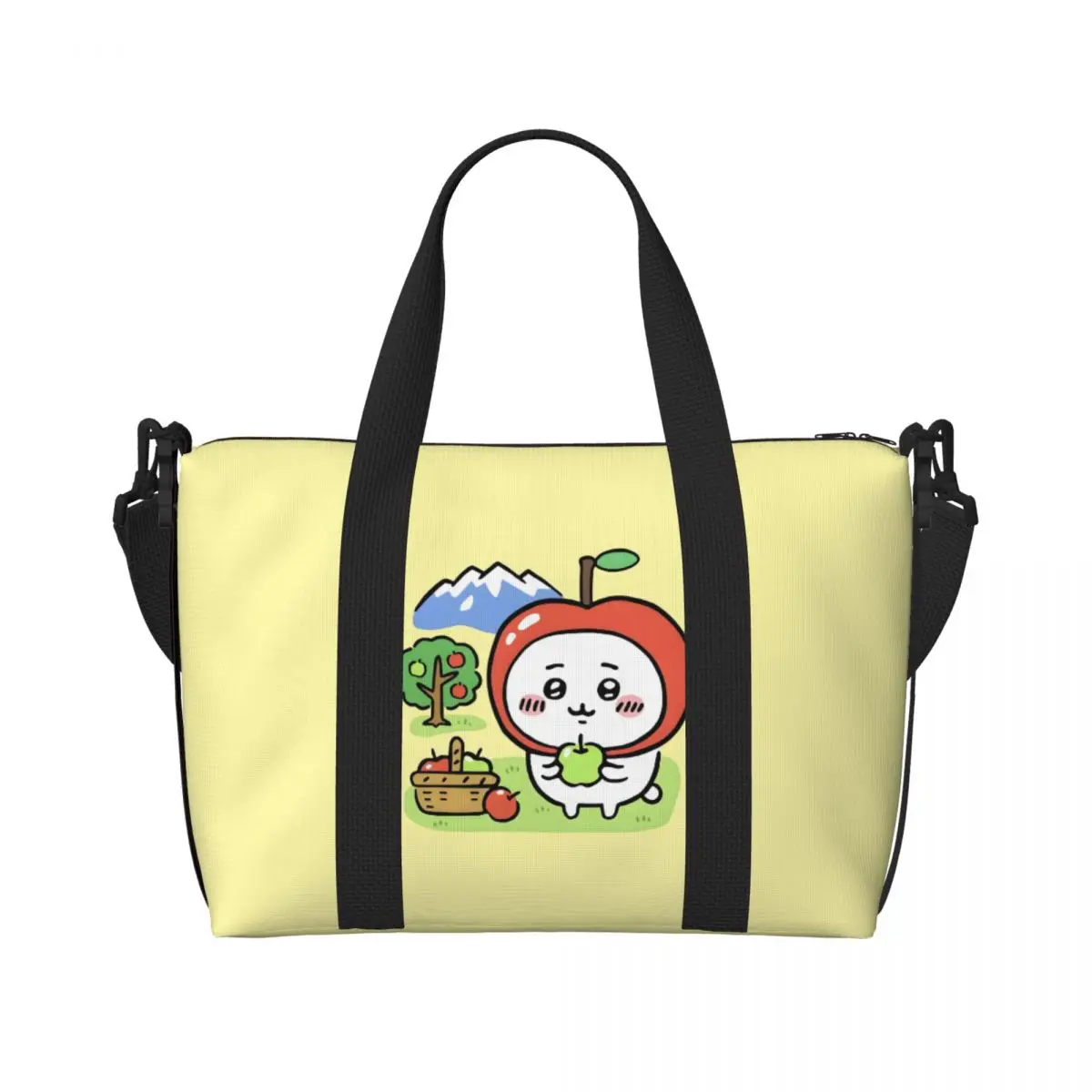 

Custom Chiikawa Beach Tote Bag for Women Cute Cartoon Big Compartment Beach Gym Travel Bags