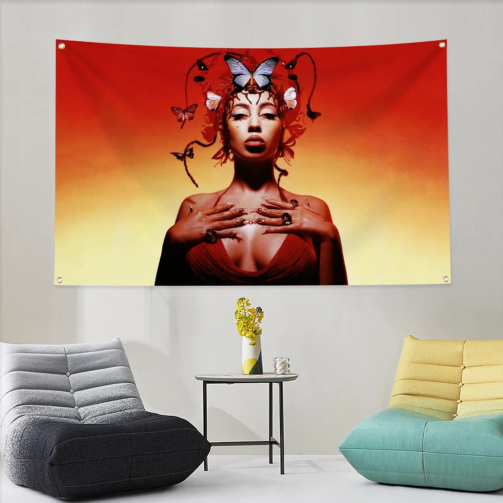 Kali Uchis Tapestry Singer Home Decoration Flag to Hang Wallart Flag Wall Hanging Outdoor Decor Flags Bedrooms Garden