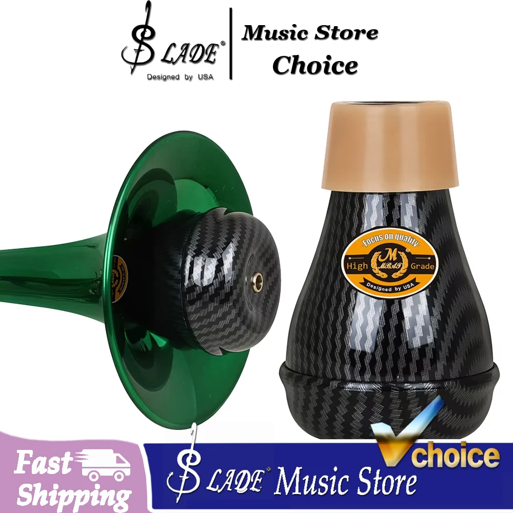 M MBAT Trumpet Mute Carbon Fiber Texture Lightweight Silent for Trumpet Quiet Practice Mute Professional Brass Instrument Part