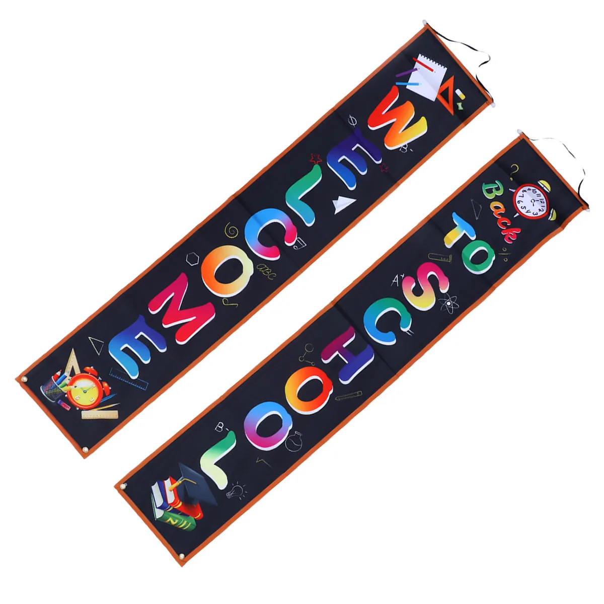 

Набор из 2-х баннеров-гирлянд для приветствия, из прочной ткани Оксфорд, для декора к началу учебного года, для дверей, окон, стен, сцен