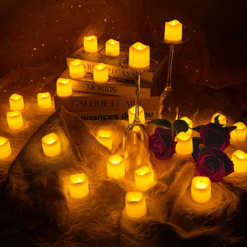 

Halloween Decorations Party Favors,24 Pcs Flameless Candles,Tea Lights Candles Battery Operated,LED Candle with Warm Light