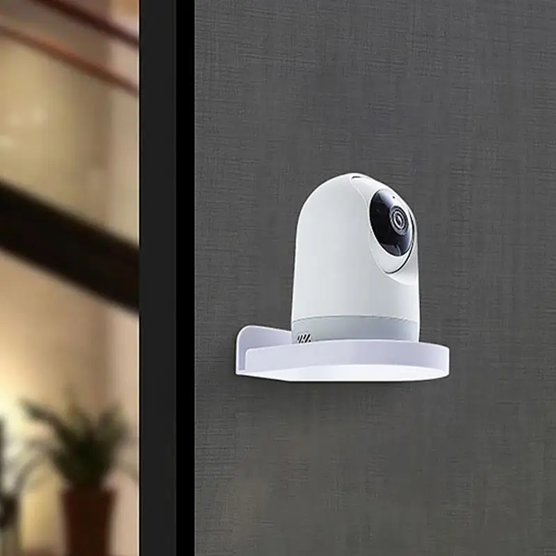 Soporte de pared para Monitor de cámara, estante para cámara sin taladro, estante de pared pequeño con cámaras de seguridad adhesivas, estante flotante pequeño sin taladro