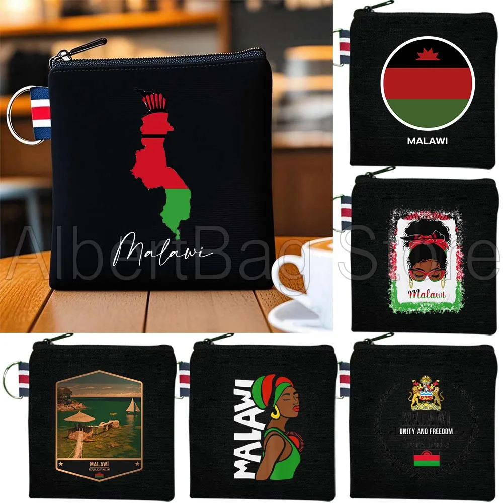 

Malawi Country Map Flag Malawian Travel Gifts Canvas Key Coin Purse Small Cotton Bag Travel Storage Card Wallet Holders Pouch