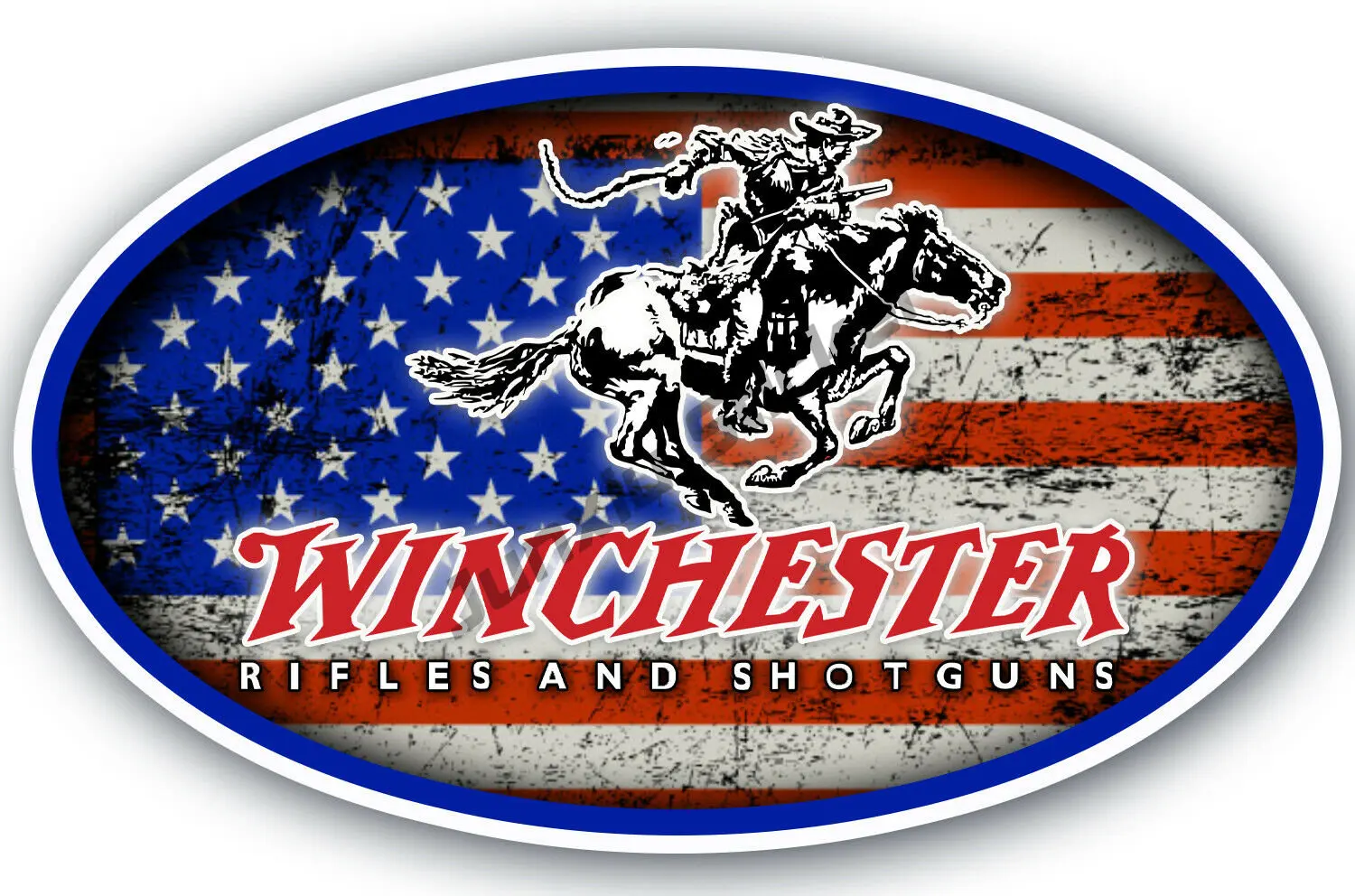 Winchester Rifles and Shotguns car Vinyl Decal Weapons and Classic W Letter Font, Logo Type Die Cut Helmet Sticker