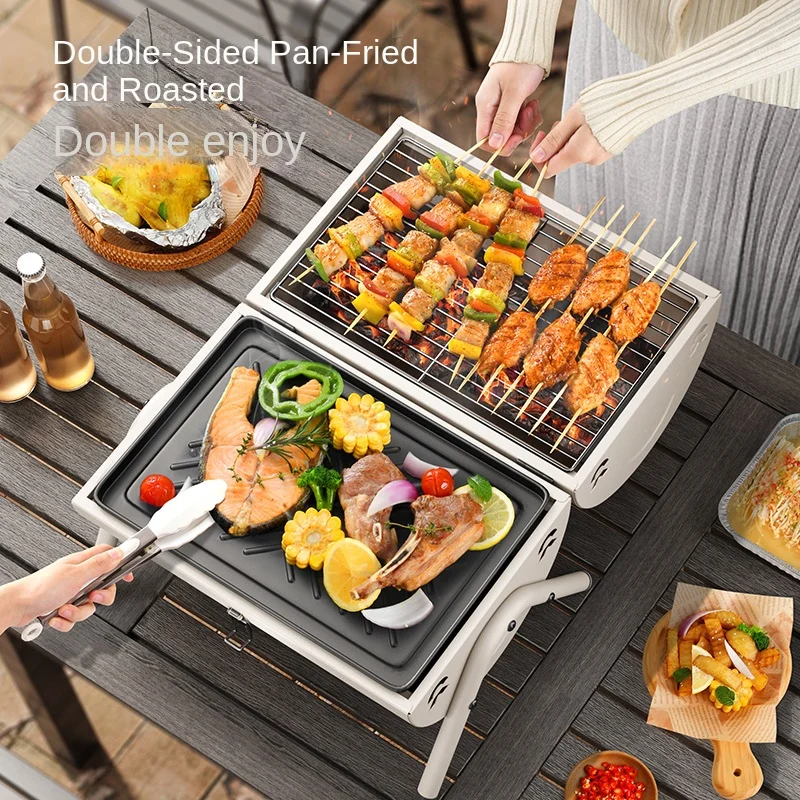 

Barbecue Grill Household Outdoor Folding Portable Skewers Stove Full Charcoal Charcoal Grill Small Barbecue Rack