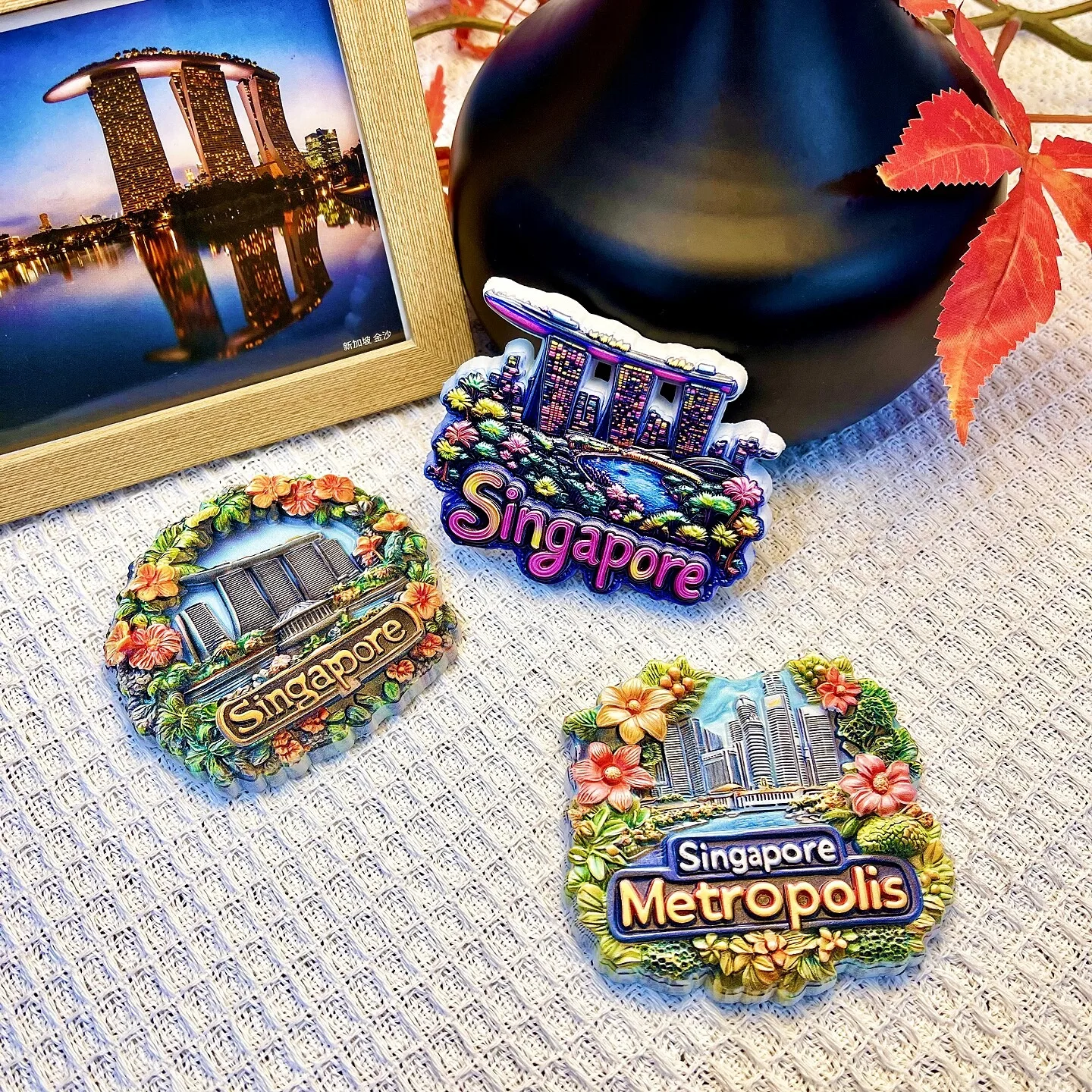 Merlion Singapore 3D Fridge Magnets Ornament UV Printing Crafts Resin Refrigerator Magnets Sticker Souvenir Gift Home Decoration