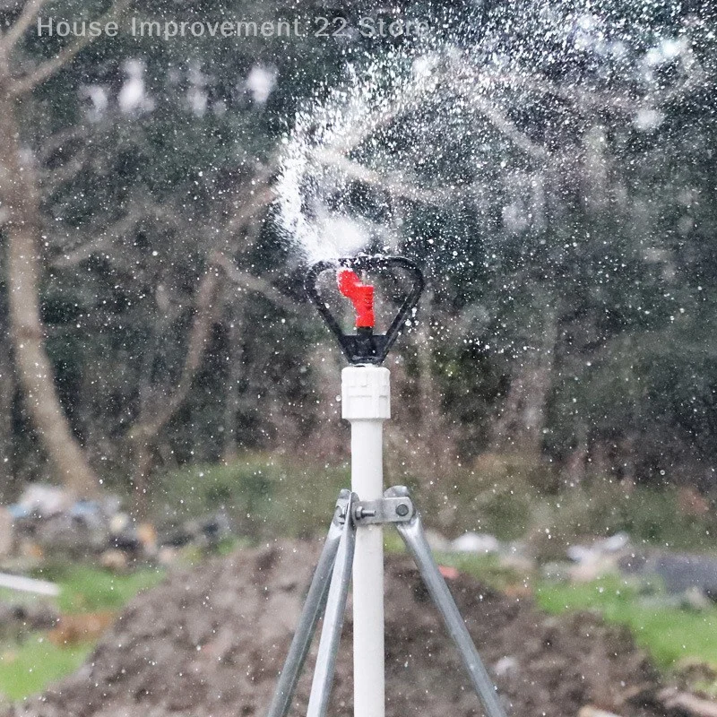 5pcs Garden Water Sprinkler 360 Degrees Automatic Rotation 1/2 Misting Nozzle Plastic Rain Nozzle Irrigation Accessory For Lawn