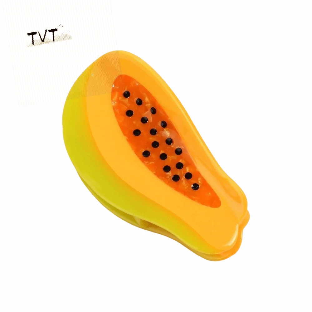 

Милые нескользящие заколки для волос в форме фруктов: виноград, киви, ацетатные зажимы для волос, игривые заколки-акулы для хвостиков