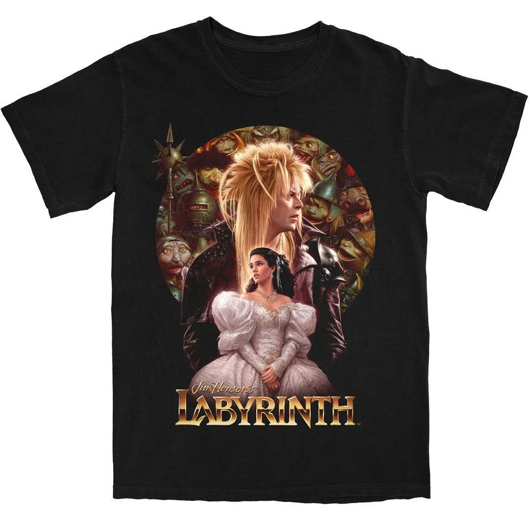 Camiseta gráfica de la película de fantasía Labyrinth Jareth Goblin King Sarah Williams, camiseta clásica de culto de los años 80, camiseta de algodón estilo streetwear de Jim Henson