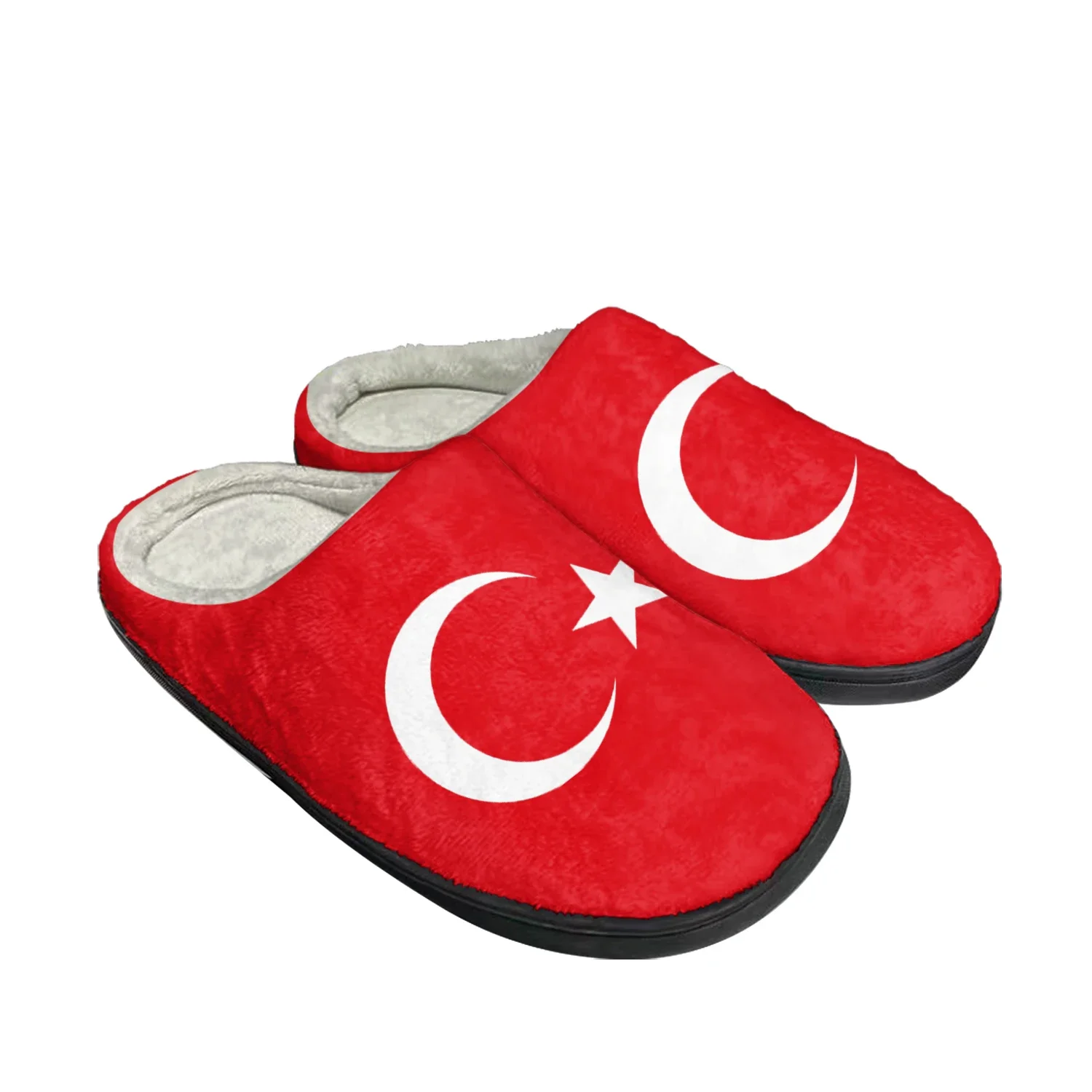 Turkish Flag Home Cotton Custom Slippers Mens Womens Sandals Turkey Plush Bedroom Casual Keep Warm Shoes Thermal Slipper