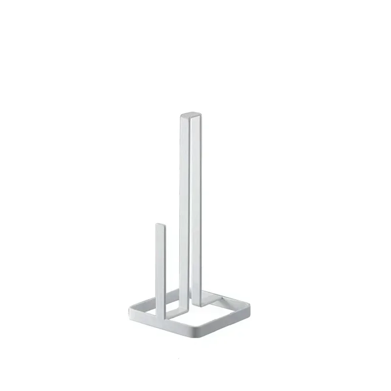 Kitchen Metal Roll Paper Holder Portable Tools Roll Paper Towel Holder Bathroom Tissue Stand Silver Napkins Rack Home Storage view 5