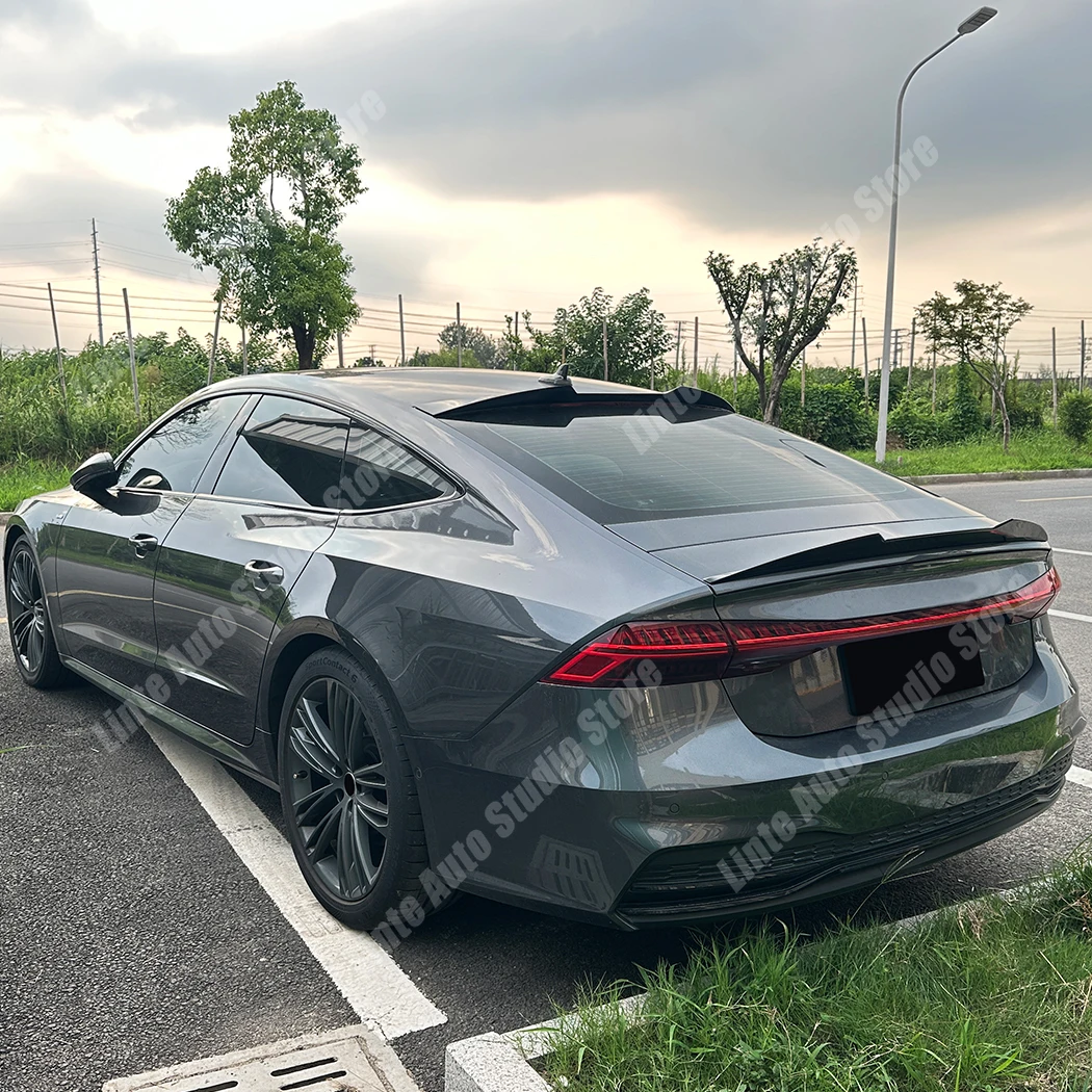 

Задний спойлер, накладка на крышу, накладки на багажник, глянцевый черный ABS-комплект для тюнинга кузова Audi A7 S7 C8 2019-2025