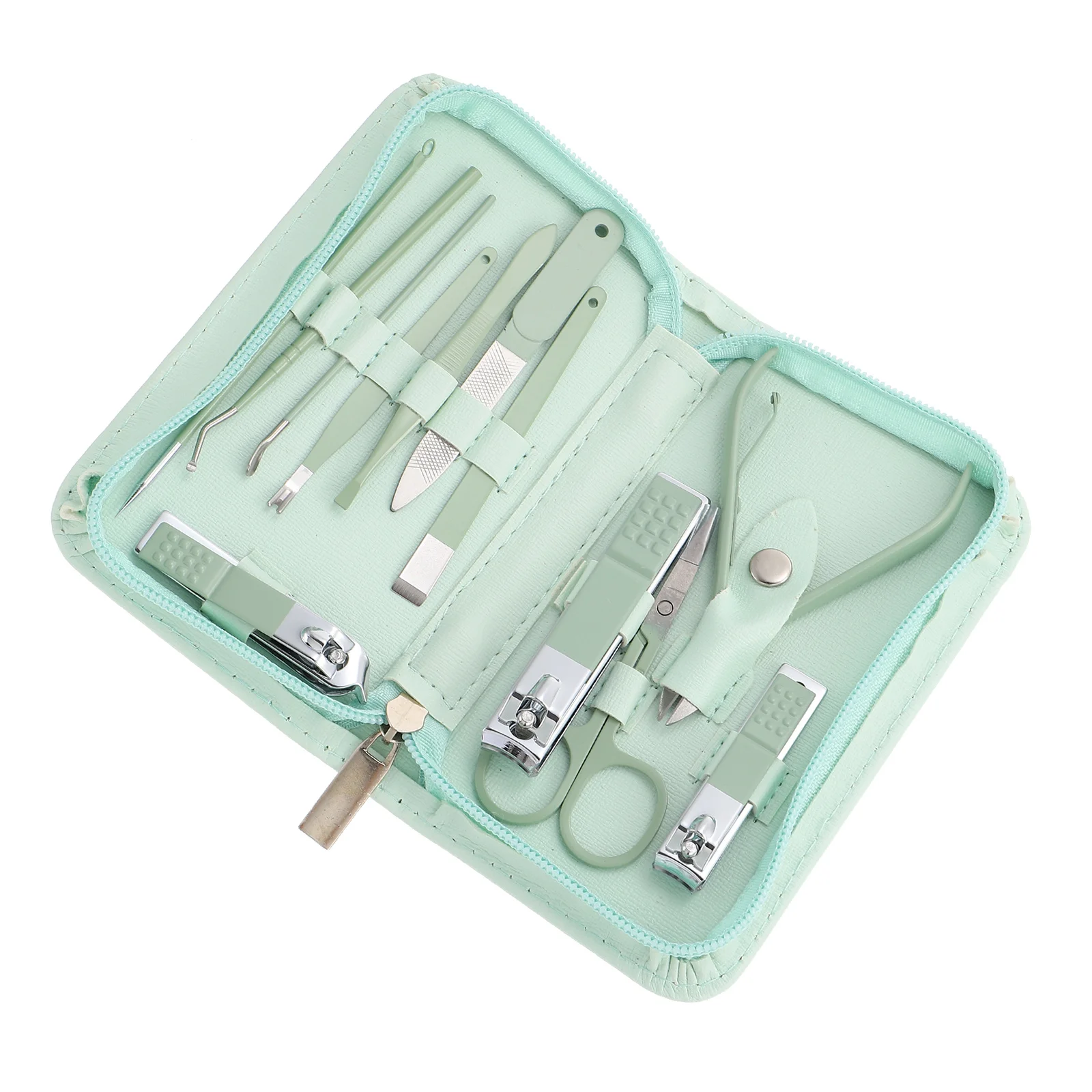 

1Set Stainless Steel Nail Clipper Set Compact Portable Manicure Pedicure Kit Multi-Function Nail Care Kit Ear Pick Tweezers